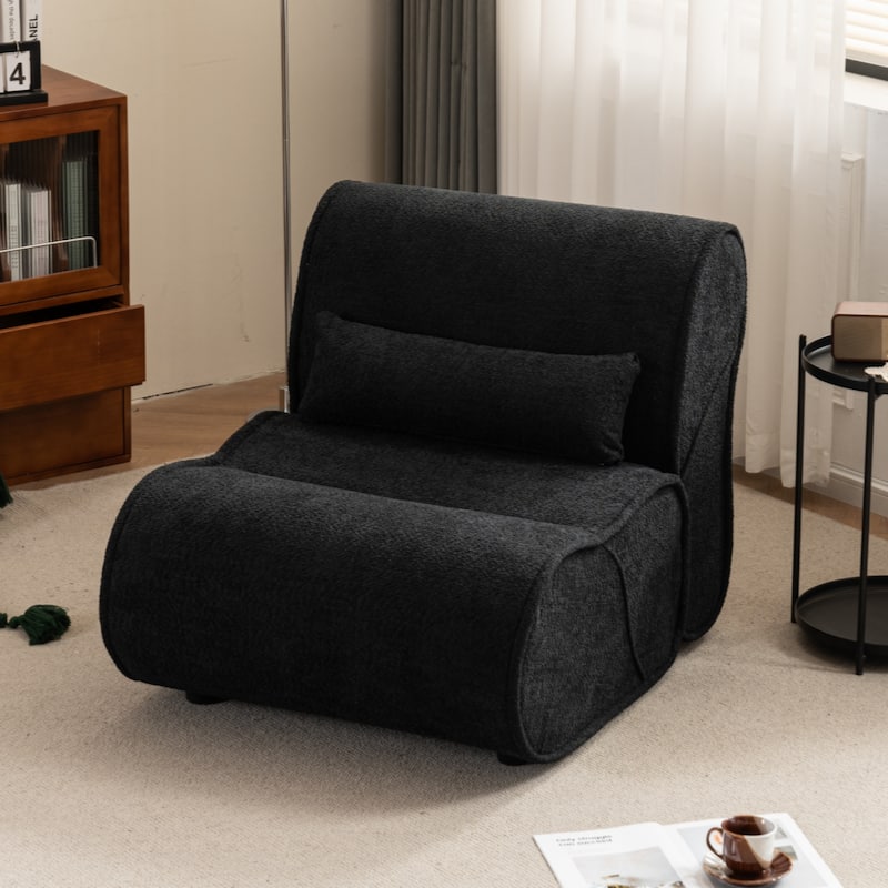 Soft Pellet Velvet Recliner - Comfortable Lounge Chair with Waist Pack Padding, Modern Design