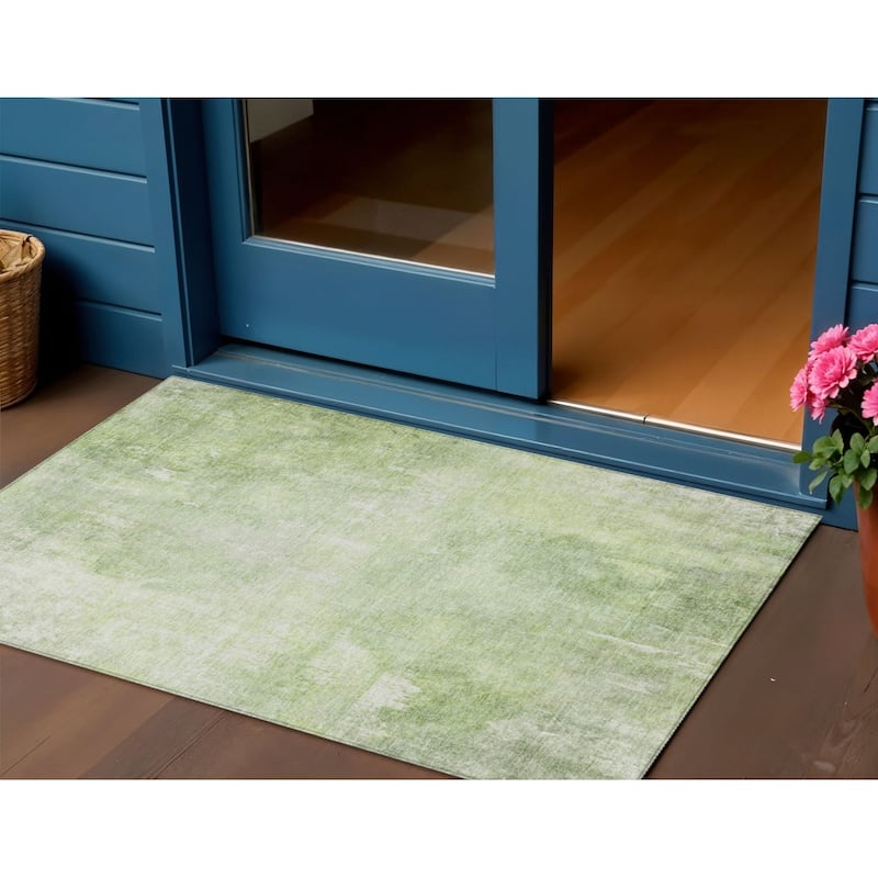 HomeRoots Abstract Transitional Rectangle Outdoor Rug - 3' x 5'