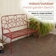 preview thumbnail 4 of 20, Alpine Corporation Daisy Metal Garden Bench, White