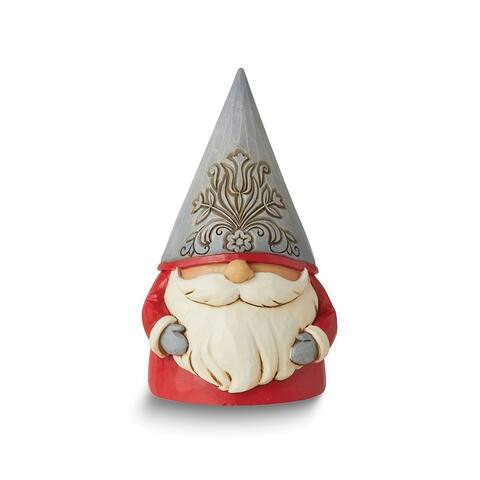 Curata Creek Jolly Jultomten Noel Grey Floral Hat Gnome Figurine