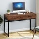 preview thumbnail 16 of 38, 47 inch Home Office Desk Study Writing Table with 2 Storage Drawers