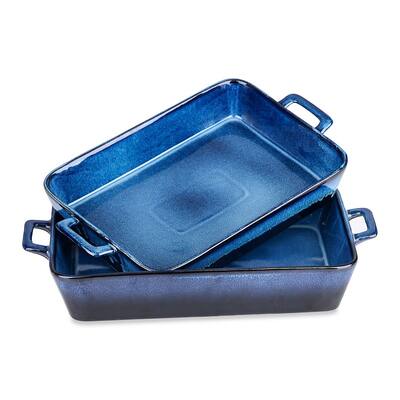vancasso Glimmer 2-Pieces Blue Oven Dish Set