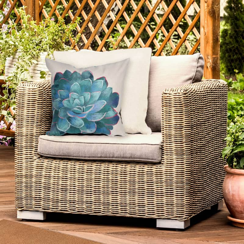 Liora Manne Visions IV Tulips Indoor/Outdoor Pillow Cool 12" x 20" - Accent - 20" x  20" - Polyester - Ivory