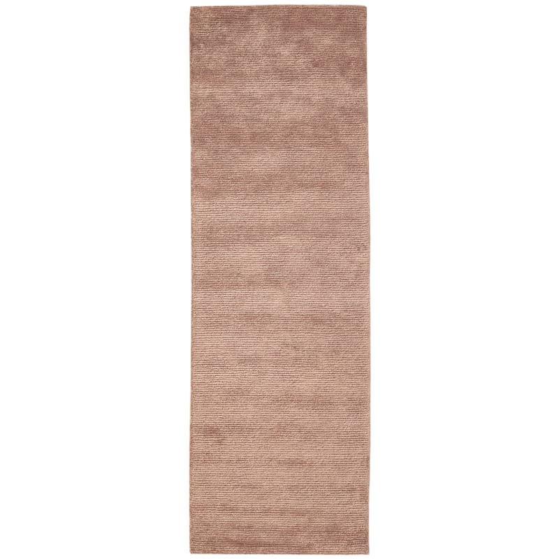Terra by Obeetee Hue Solid Rug - Rust - 2'6" x 8'
