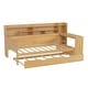 preview thumbnail 15 of 16, Wooden Twin Size Daybed with Storage Shelves, Multi-functional Bed with Twin Size Trundle Bed and Study Desk, Antique White