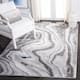 SAFAVIEH Craft Clytie Modern Abstract Marble Pattern Rug - 4' x 4' Square - Grey/Blue