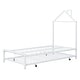preview thumbnail 62 of 76, Metal Platform Bed With Twin Size Trundle,House-Shaped Headboard Design