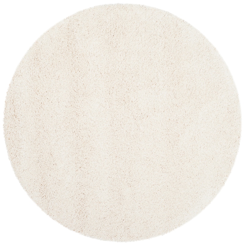 SAFAVIEH, Milan Shag Afton 2-inch Thick Area Rug - 5'1" Round - Ivory