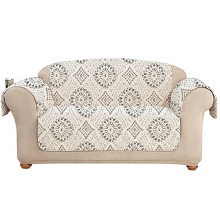 SureFit Medallion Printed Loveseat Furniture Cover with Pockets - Bed ...
