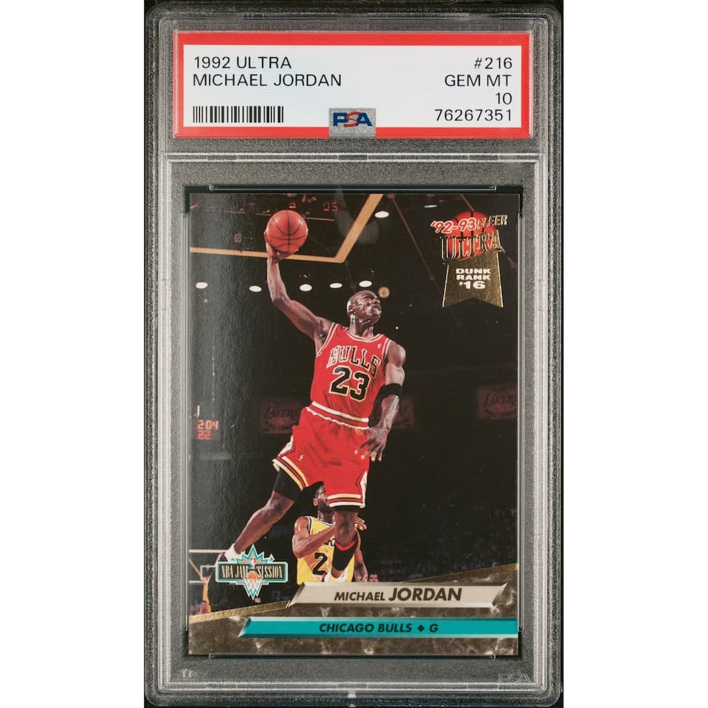 Michael Jordan 1992 Fleer Ultra Basketball Card #216 Graded PSA 10 - 8'6" x 11'6"