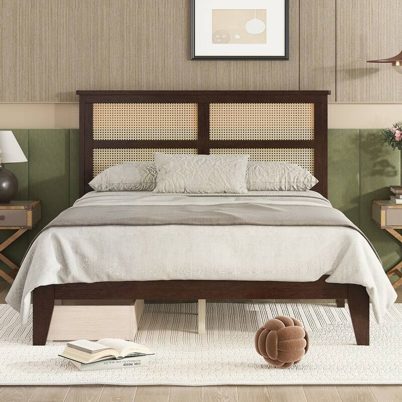 Rubber Wood Bed with Enhanced Support Salts and Feet