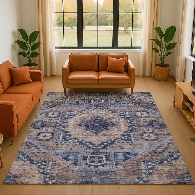 Premium Washable Super Soft Traditional Global Mayfield Rug - Brown - 3' x 5'