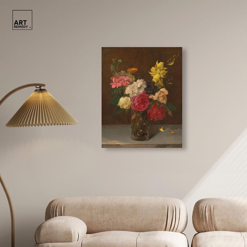 Babcock Flowers in Cut Glass Canvas by Art Remedy, Gallery Wrapped