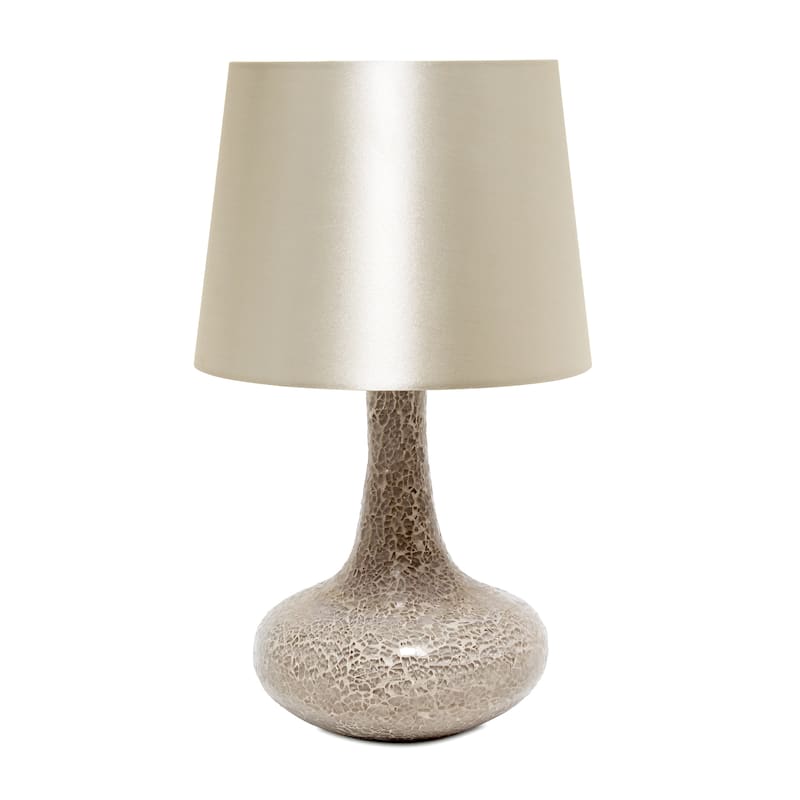 Creekwood Home 14.17" Patchwork Crystal Glass Table Lamp - 14.17 - Champagne