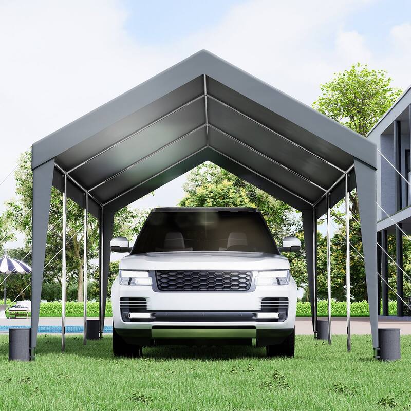 Heavy Duty Carport 10x20ft Outdoor Canopy Shelter with Reinforced Poles - 120 x 240 x 111.6 Inch