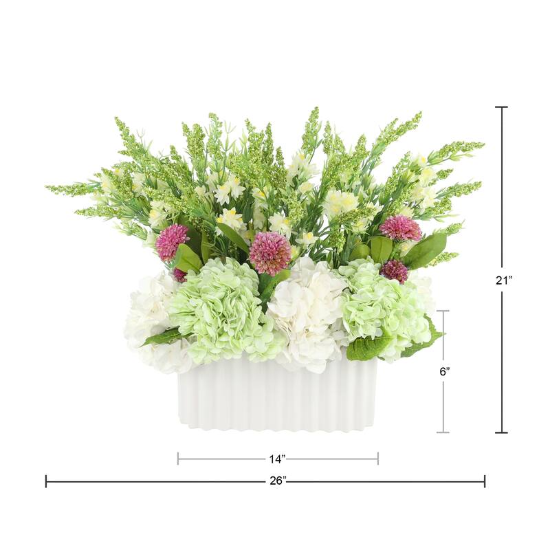 Hydrangea and Heather Centerpiece - 21