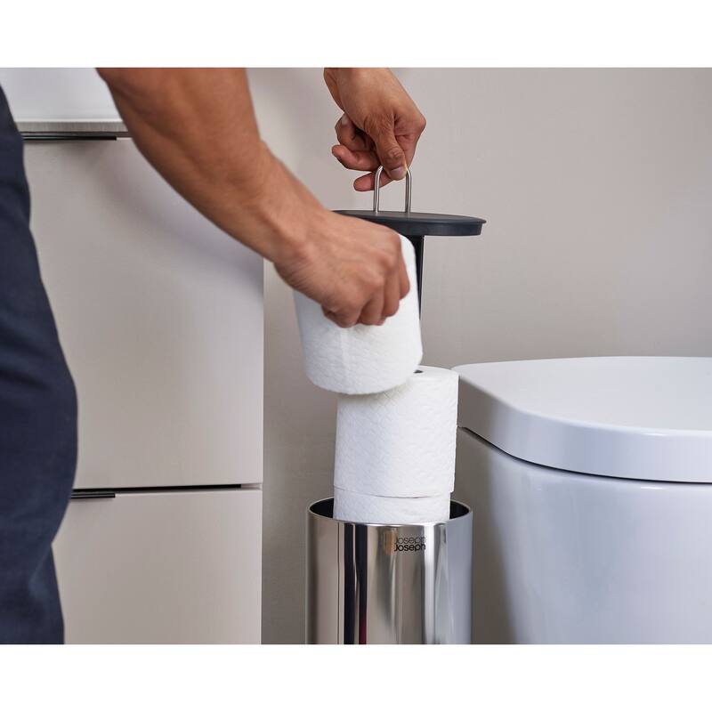 Joseph Joseph EasyStore Luxe Concealed Toilet Paper Holder - Stainless Steel