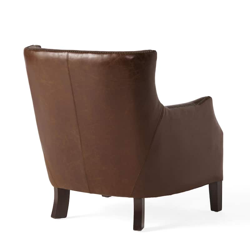 Njord Vintage Light Brown Leather Club Chair by Christopher Knight Home
