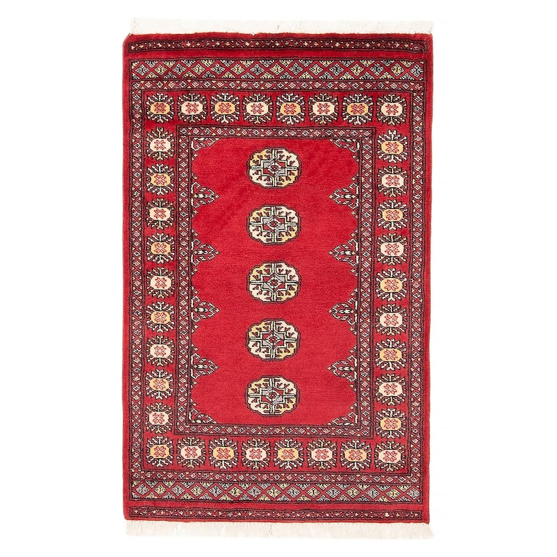 ECARPETGALLERY Hand-knotted Finest Peshawar Bokhara Red Wool Rug - 2'8 x 4'2 - Red - 2'8 x 4'2