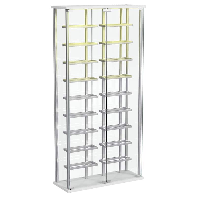 Montara Tempered Glass Wine Storage Display Curio Cabinet With Led Lighting Chrome