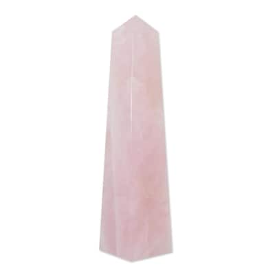 NOVICA Obelisk of Universal Love, Rose quartz sculpture