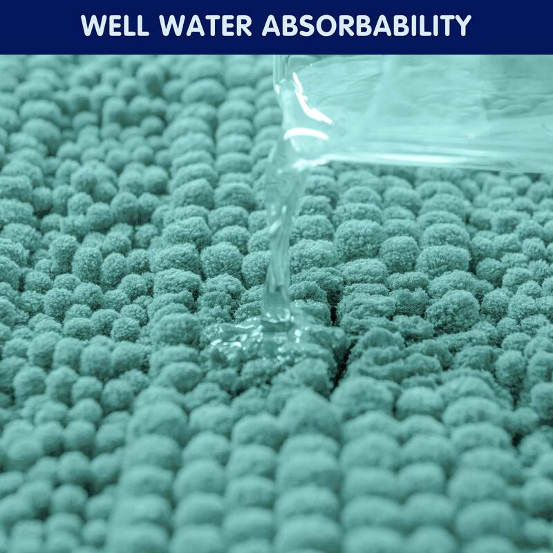 Subrtex Super Soft Absorbent Braided Bathroom Mats Chenille Bath Rugs