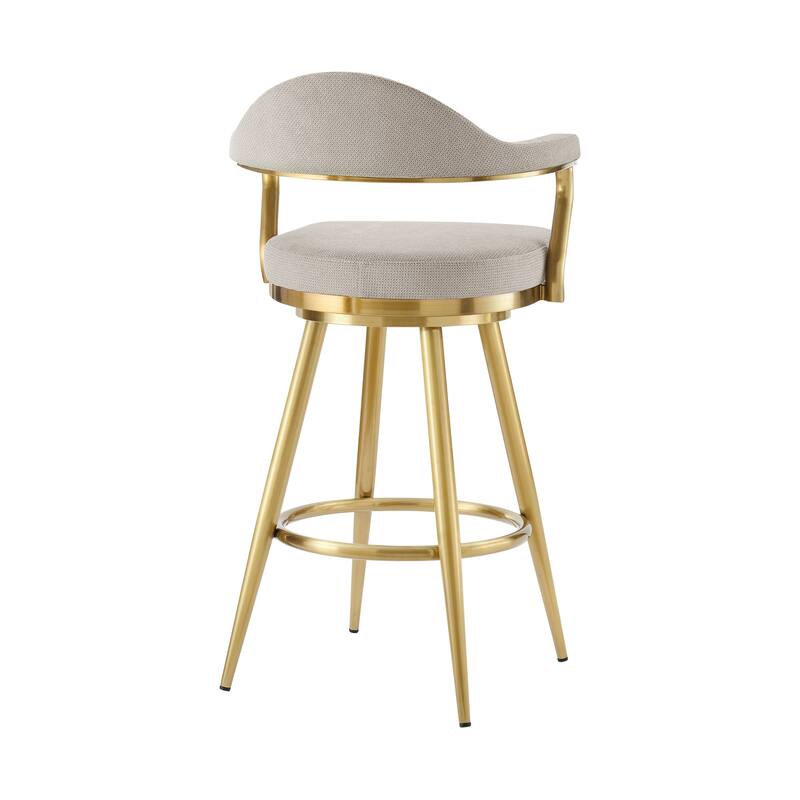 Justin Upholstered Bar or Counter Height Chair Swivel Barstool with Arms
