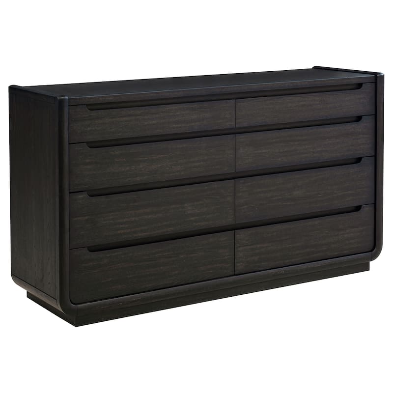Leandro 8-drawer Bedroom Dresser with Mirror Burnished Black - Dresser