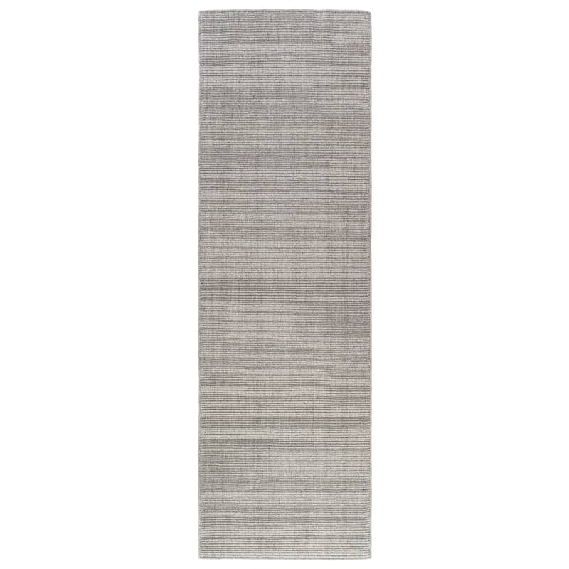 Sevita Solid Casual Hand-Woven Woolen Area Rug - 2'6" x 8' - Light Gray