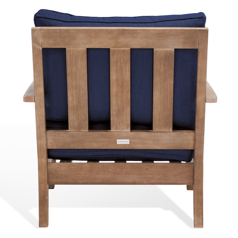 SAFAVIEH Couture Outdoor Patio Furniture Martinique Wood Arm Chair - 31"W x 36"D x 33"H