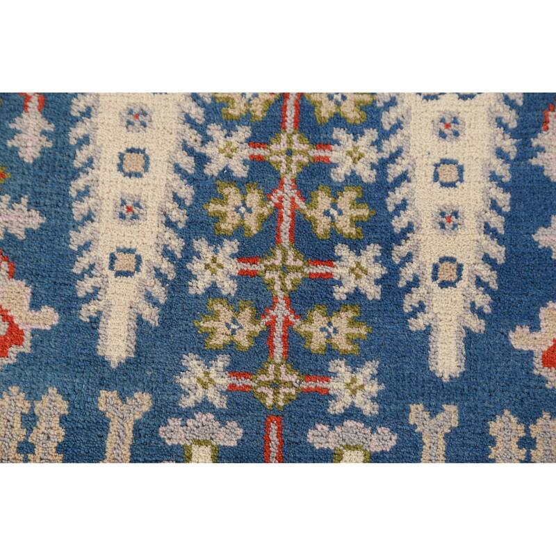 Blue Oushak Indian Foyer Rug Hand-Knotted Wool Carpet - 2'7" x 6'0"