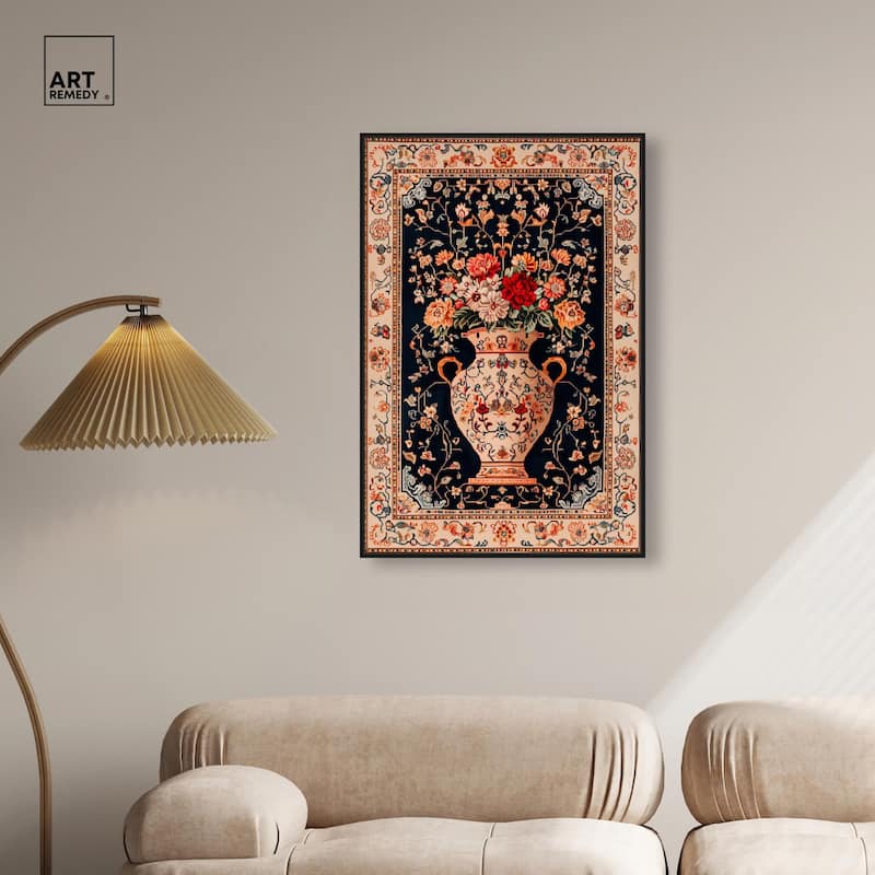 Persian Vase and Flowers Canvas by Art Remedy