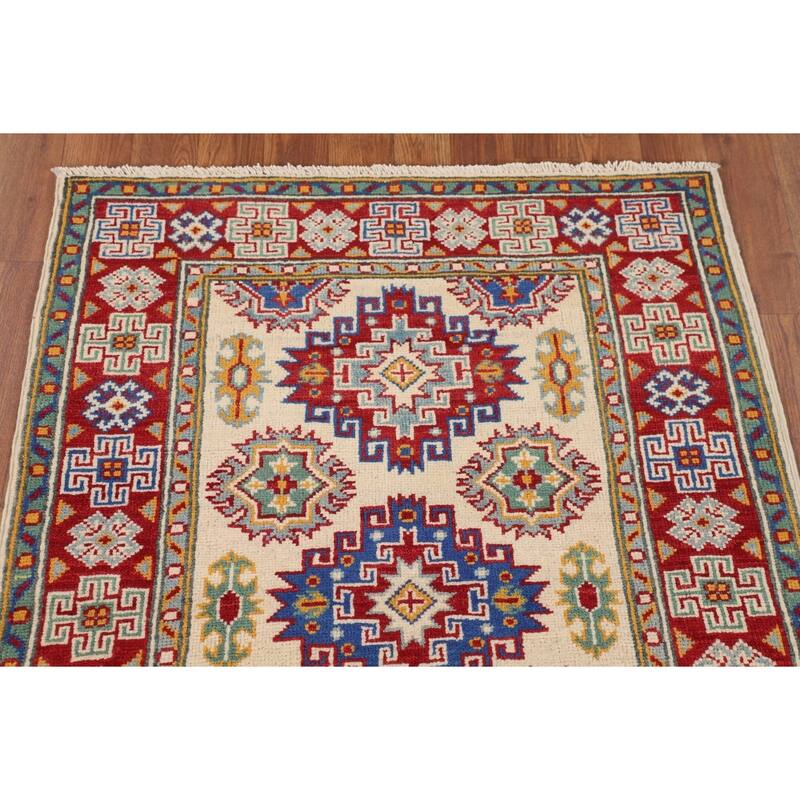Kazak Oriental Accent Rug Handmade Bedroom / Foyer Wool Carpet - 2'9" x 3'11"