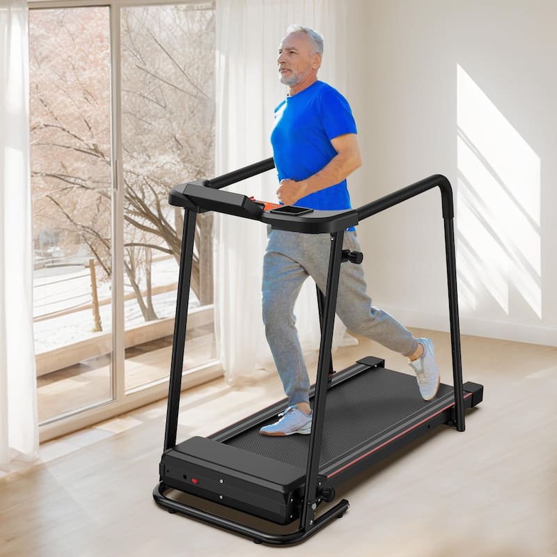 Walking Treadmills for Home, Extended Handrails for Recovery Fitness, Portable Foldable Treadmill