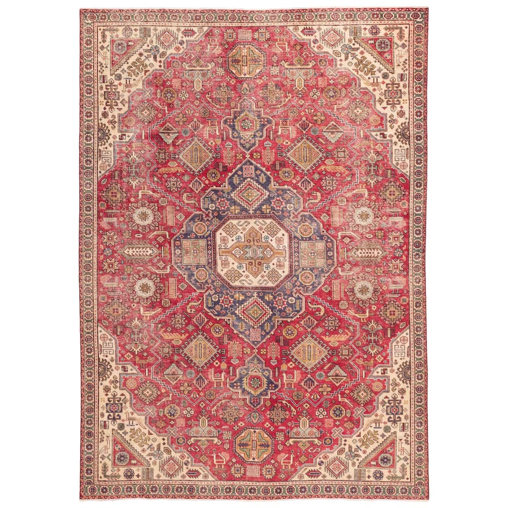 ECARPETGALLERY Hand-knotted Antalya Vintage Red Wool Rug - 7'8 x 10'10