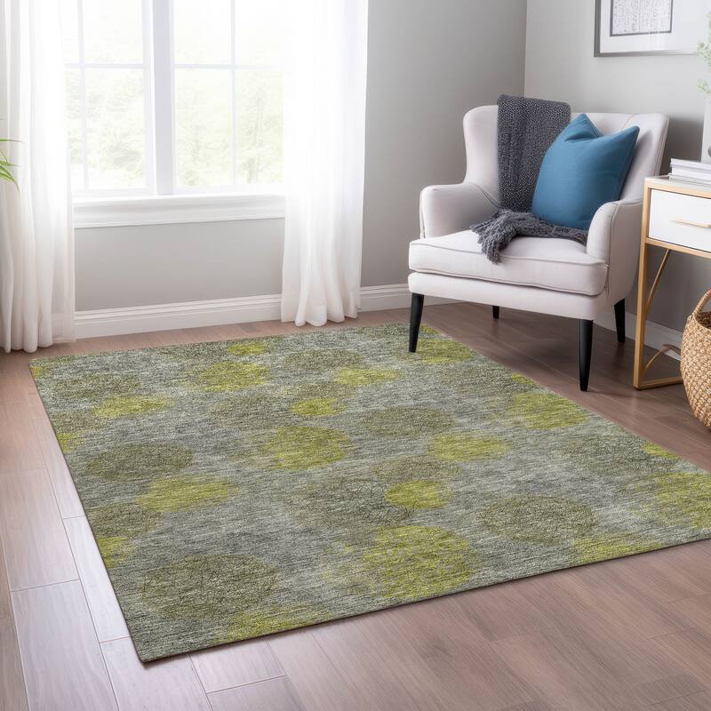 Machine Washable Indoor/ Outdoor Boho Sphere Chantille Rug