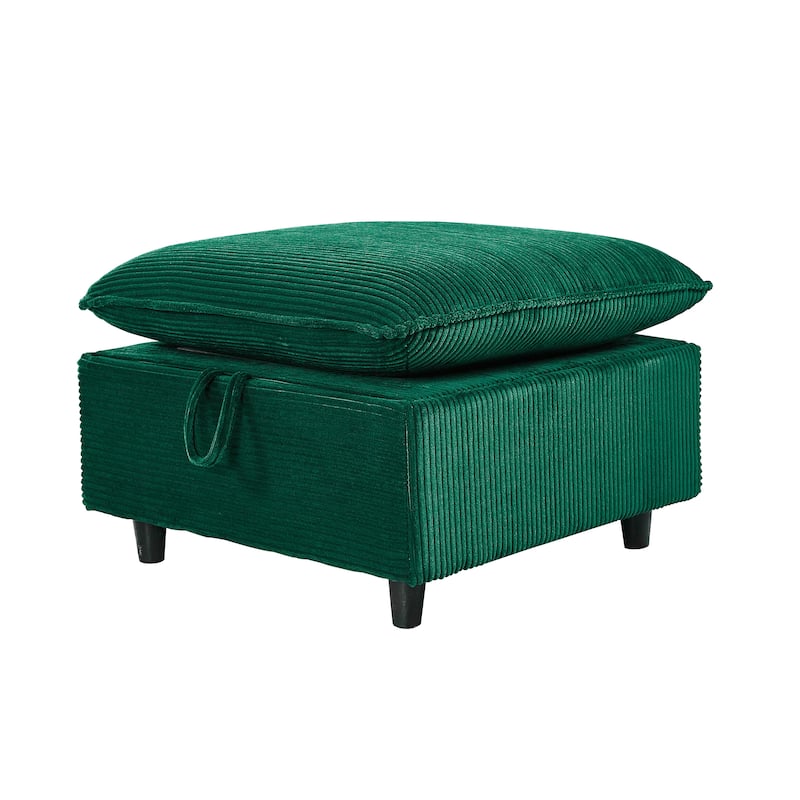 Corduroy 3-Seater Sofa, 4 Pillows, Breathable Fabric and Thick Cushions