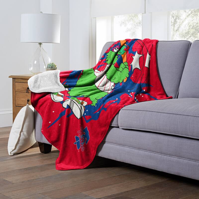 MLB Mascots Philadelphia Phillies Silk Touch Sherpa Throw
