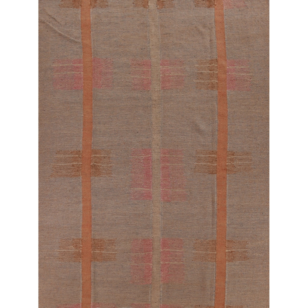 Hand Woven Oriental 100% Jute Carpet Southwestern Modern Brown Kilim Area Rug - 10' 4'' X 8' 2''