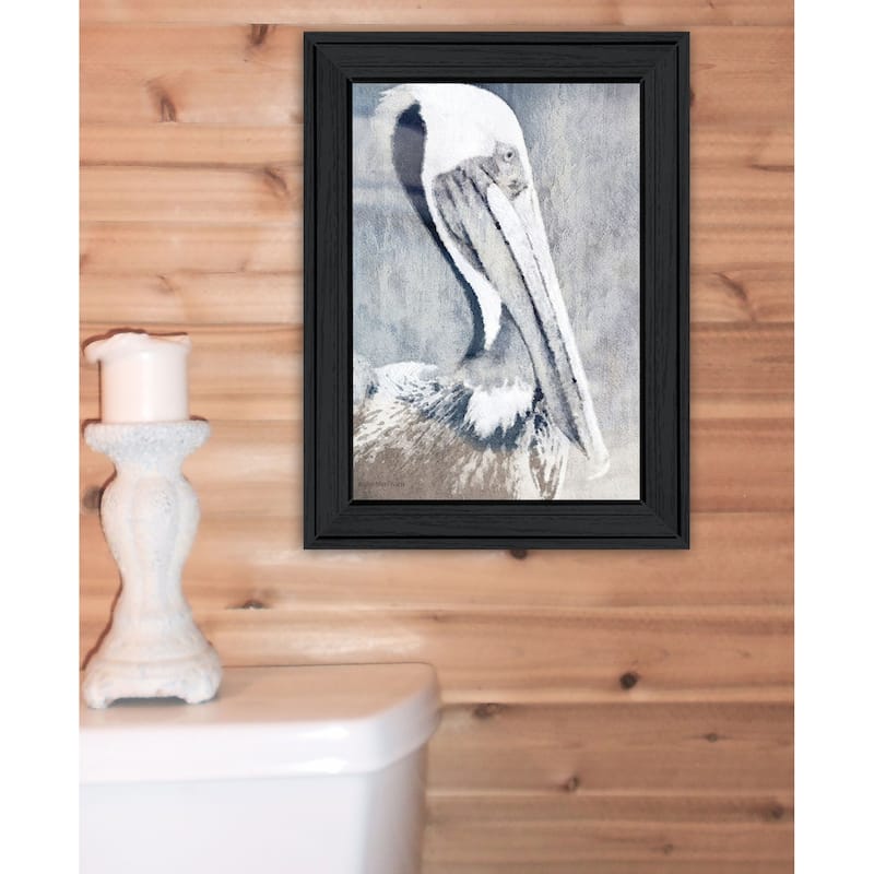 TrendyDecor4U Contemporary "A Pelicans Waits for Food" Framed Print Wall Art