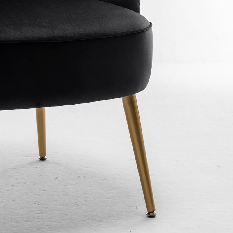 US Pride Furniture Stylish Velvet Armchair with Gold Metal Legs Comfortable Accent Chair