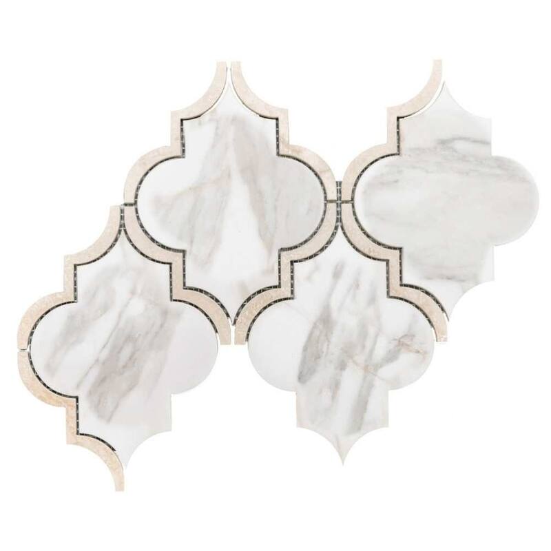 The Tile Life Stately Lantern 9" x 14" Polished Porcelain Mosaic Wall & Backsplash Tile