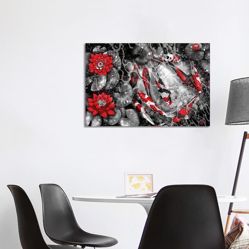 iCanvas "9 Kois" by Marine Loup Canvas Print - 26x40x1.5
