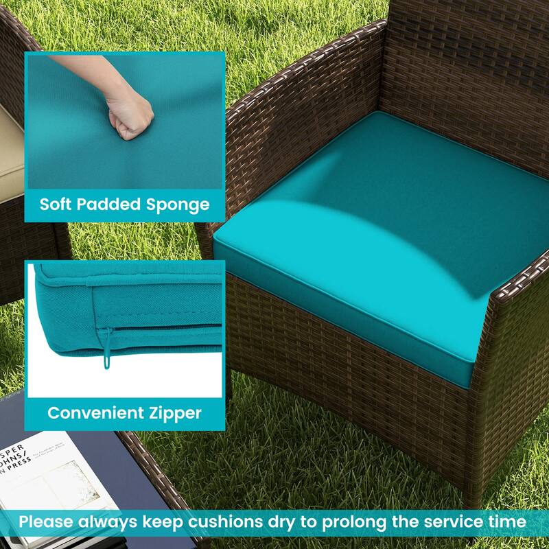 Costway 8 PCS Patio Furniture Set with Washable Cushions and Tempered - See Details