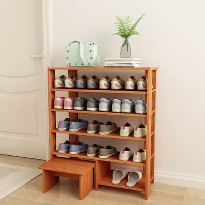 HELLO LAURA Modern Espresso Finish MDF Wood Storage Shoe 3 Shelves Storage Rack