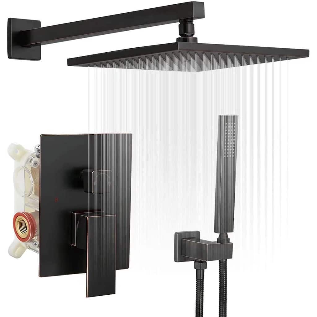 Vibrantbath Rain Shower Faucet System Head Oil Rubbed Bronze With 10 Inch