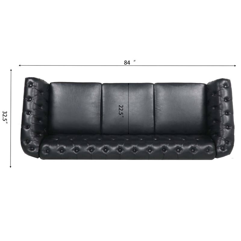 Comfortable 3-Seater Sofa with Fashion Striped Seat Cushion
