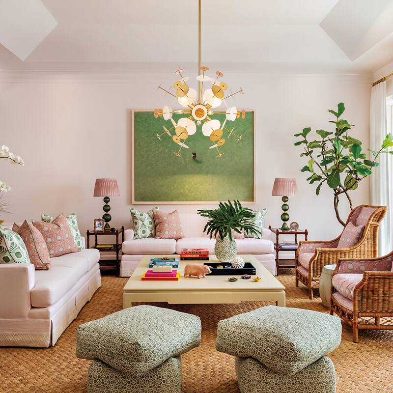 9-Light Modern Gold Linear Sputnik Starburst Textured Glass Chandelier - 27.5 in. W