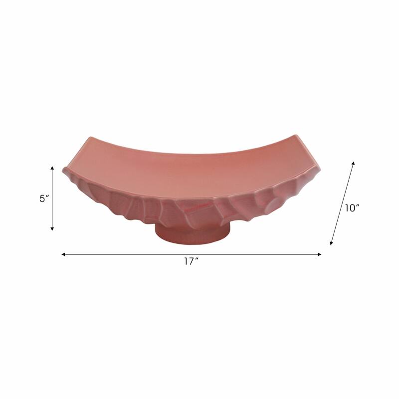 Ceramic Porcelain Modern Decorative Tray - Red, 17" - 17.0"