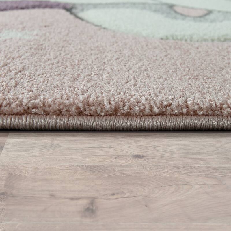 Kids Rug for Nursery Enchanted Unicorn and Rainbows in the Sky